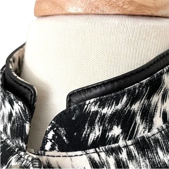 Alberto Makali Womens Animal Print MotoJacket Nehru Collar with leather trim - Picture 7 of 14